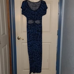 SS BLUE AZTEC CUTOUT MAXI